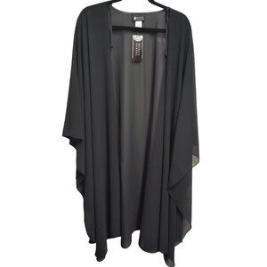NWT Black Semi-Opaque Long Shawl/Pancho